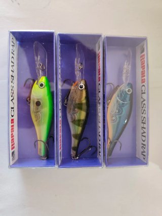 Lote 3 señuelos Rapala Glass Shad Rap 7cm 26