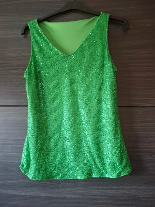 Blusa verde lentejuelas tirantes