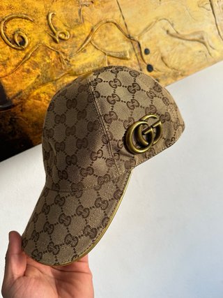 1/1 como original Gorra Gucci GG Marrón y Dorado
