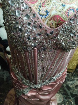 Abito da cerimonia donna rosa e argento