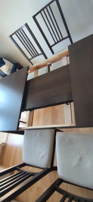 Mesa comedor extensible y 6 sillas