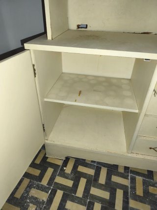 Aparador Bar Mid Century Beige y Dorado