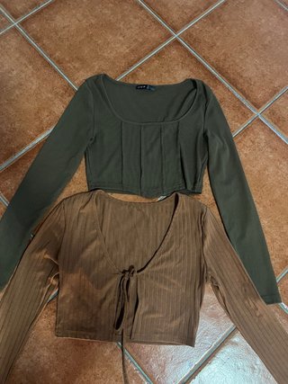 Conjunto 2 Tops + Pantalón Recto Talla S