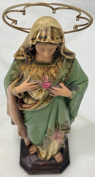 ANTIGUO SAGRADO CORAZÓN DE MARÍA TALLA MADERA OLOT