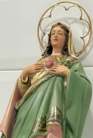 ANTIGUO SAGRADO CORAZÓN DE MARÍA TALLA MADERA OLOT