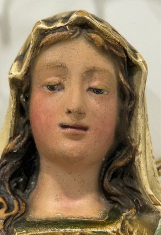 ANTIGUO SAGRADO CORAZÓN DE MARÍA TALLA MADERA OLOT