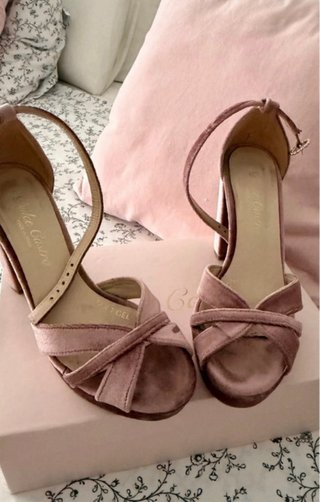 Sandalias tacón plataforma rosa Dulce Castro