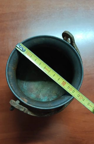 Mini caldero antiguo de cobre