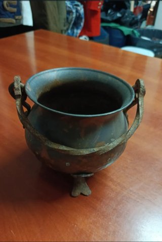 Mini caldero antiguo de cobre