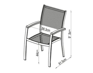 Set de 3 Silla de jardín chillvert aluminio