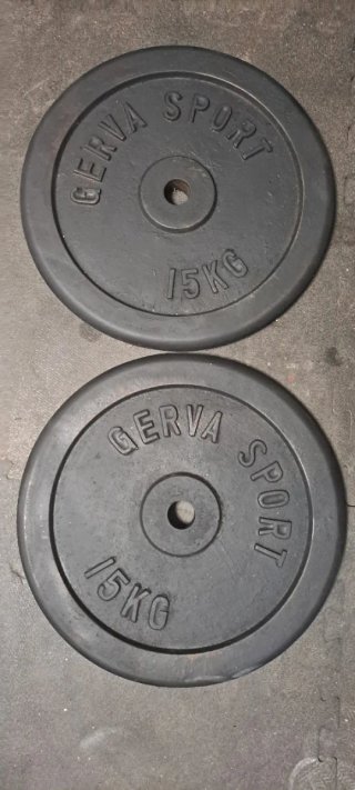 pesas 2 Discos de 15kg Y MAS 20KG 18KG 10KG 5KG 2K