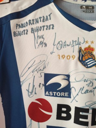 Camiseta Real Sociedad Centenario Firmada T 14 xxs