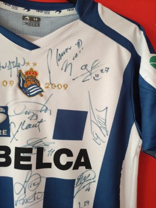 Camiseta Real Sociedad Centenario Firmada T 14 xxs