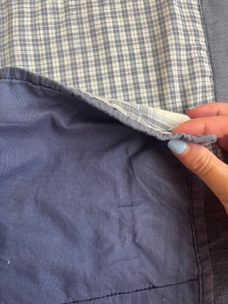 Edredón Cama 105 Cuadros Azul y Blanco