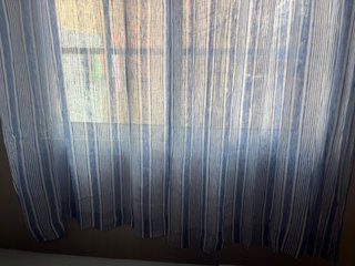 Cortinas A Loja do Gato Preto Rayas Azul y blanco
