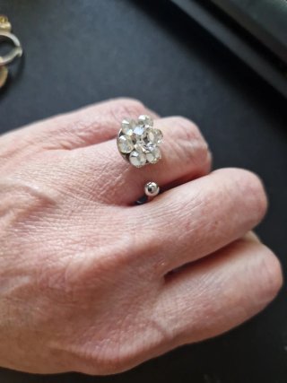 Anello Swarovski Acciaio Cristalli Regolabile