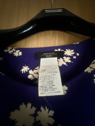 Max Mara Vestito Viola con Fiori Bianchi