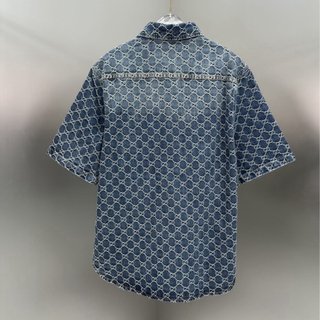 Camisa vaquera Gucci monograma azul