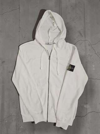 Felpa Stone Island con zip bianca