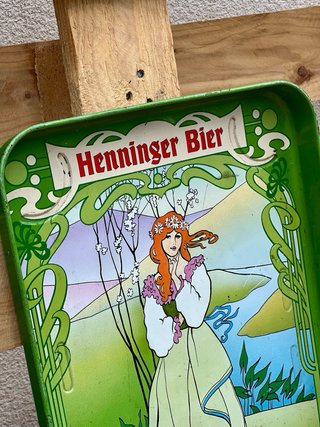 Vassoio Henninger Bier vintage anni 80