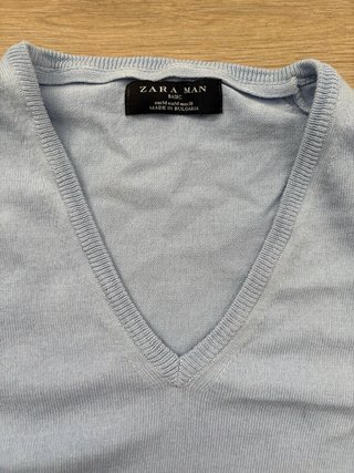 Chaleco punto Zara Man azul | Cuello V | Talla M