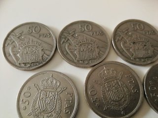 pack 14 monedas 50 pesetas