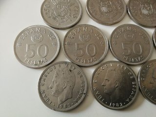pack 14 monedas 50 pesetas