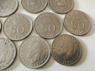 pack 14 monedas 50 pesetas