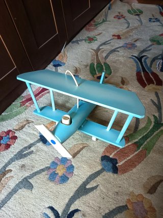 Lámpara techo avión madera infantil