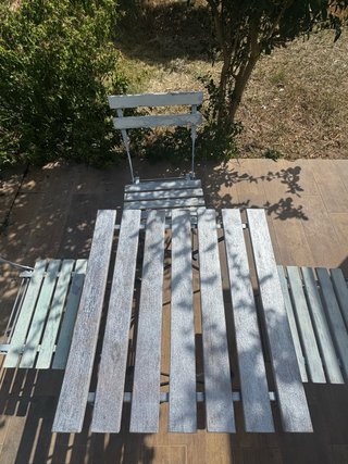 Conjunto mesa y 3 sillas exterior (fijas)
