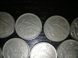 pack monedas 5 pesetas 1957, 1975, 1980,82,83, 84