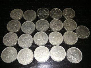 pack monedas 5 pesetas 1957, 1975, 1980,82,83, 84