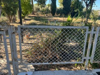 Valla de hierro con puerta