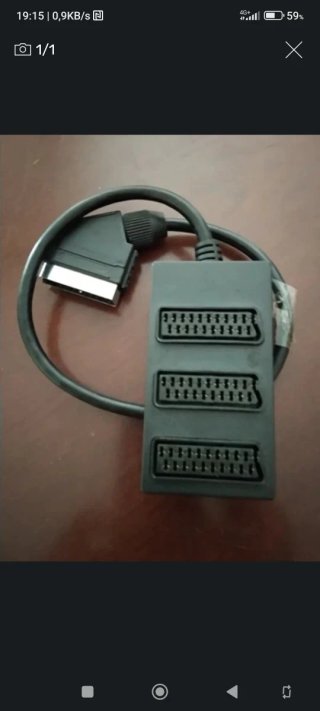 Adaptador Euroconector SCART 1 Macho a 3 Hembra
