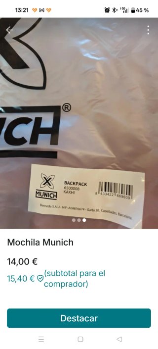 Mochila Munich verde sin estrenar
