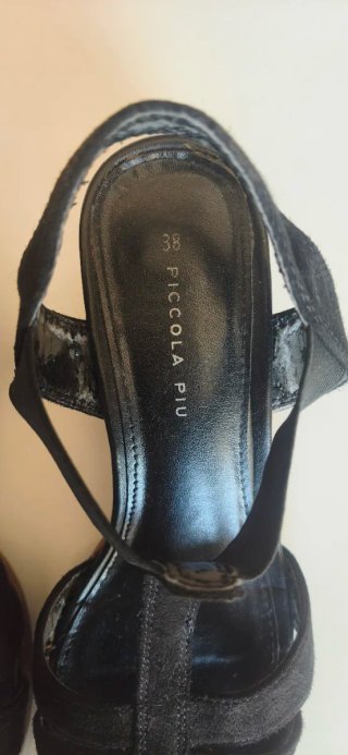 Sandalias tacón negras talla 38