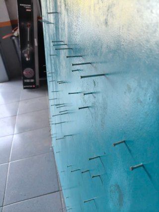 Tablero de madera azul