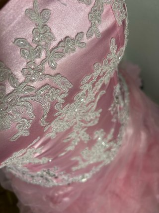 Vestido Quinceañera Rosa Pastel con Encaje