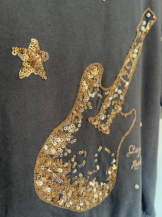 Vestido rockero niña guitarra lentejuelas 8 años