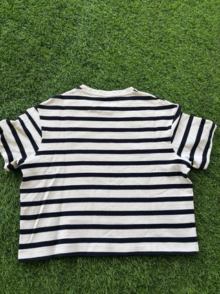 Camiseta cropped Zara Rayas Finas Punto Ligero