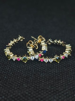 Pendientes medio aro plata 925 dorado051-04-00640