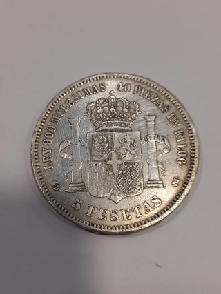 Lote 2 Monedas Plata 5 Pesetas