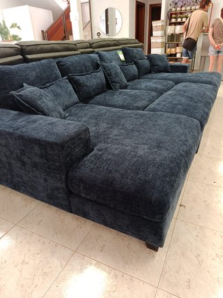 Sofá Cama Chaise Longue Rinconera 365cm Azul
