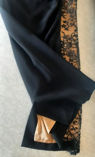 Abito CLIPS viscosa e pizzo nero Made in Italy