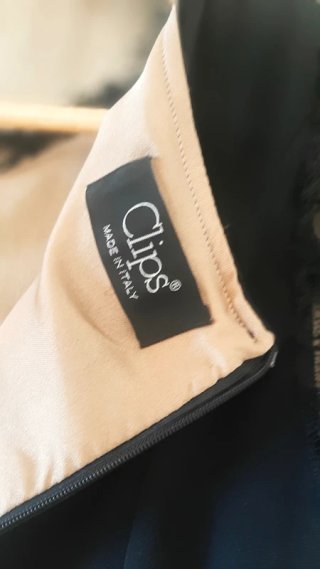 Abito CLIPS viscosa e pizzo nero Made in Italy