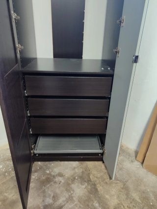 Armario Ikea 75 cm Negro con Espejo
