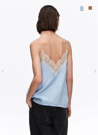 Top Bimba y Lola tirantes encaje azul con etiqueta