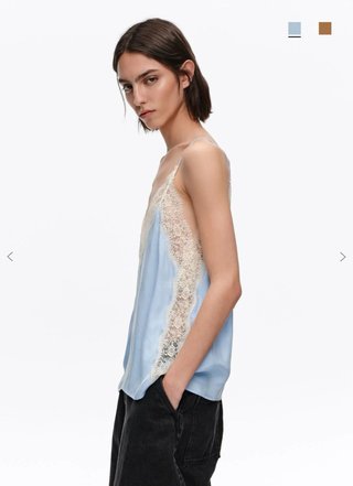 Top Bimba y Lola tirantes encaje azul con etiqueta