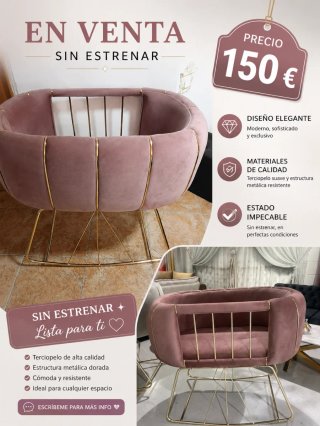 Cuna de terciopelo rosa sin estrenar