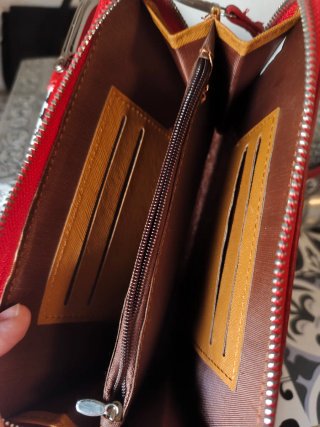 Bolso Cartera Rojo y Negro